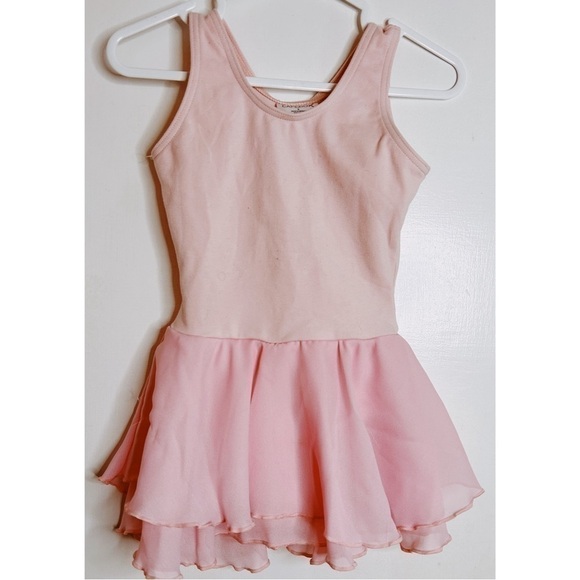 Capezio Flowy Dbl. Layer Skirt Tank Dress in Light  Pink Size S - Picture 3 of 11